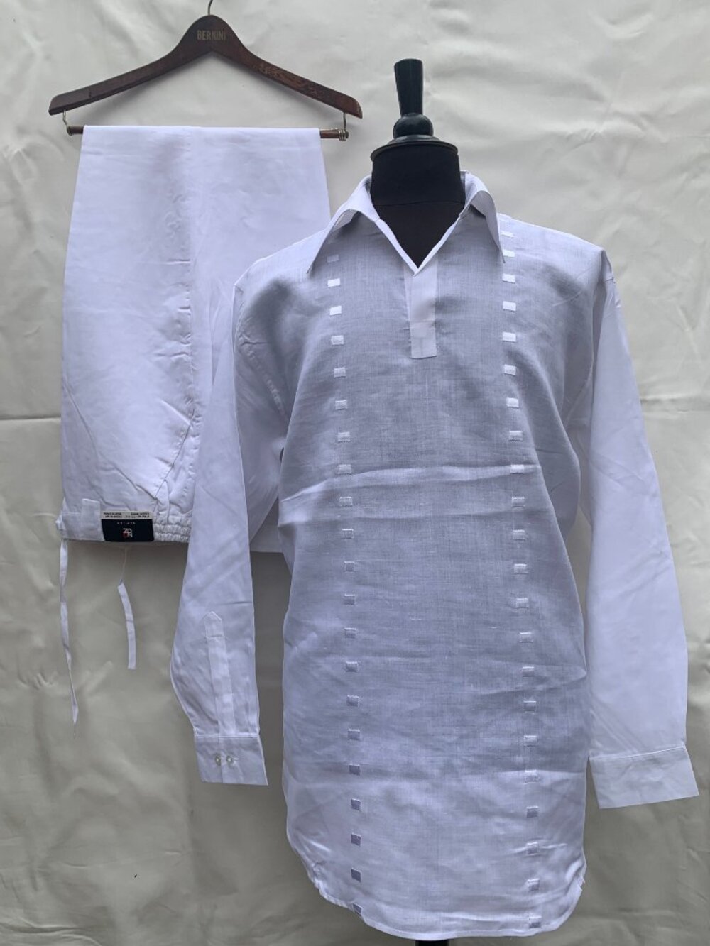 NEW-GEN 100% Linen Button Down Long Sleeve Casual Shirt and Pant Set for Men
